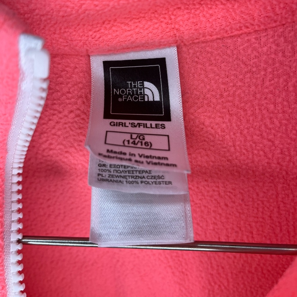 Pink the north face fuzzy coat